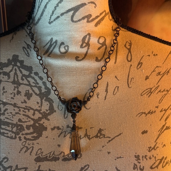 Vintage Bronze Rose Pendant up to 17.5”Necklace